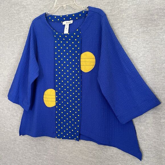 Moonlight Y&S Lagenlook Top Size S Funky Artsy Asymmetrical Oversized Boxy Tunic - Picture 2 of 10